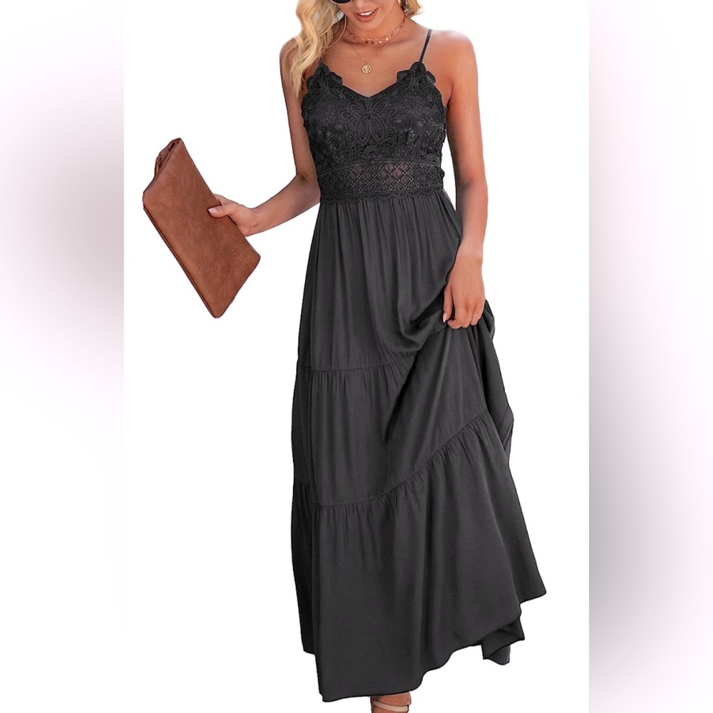 Crochet Lace Maxi Dress - Picture 1 of 6